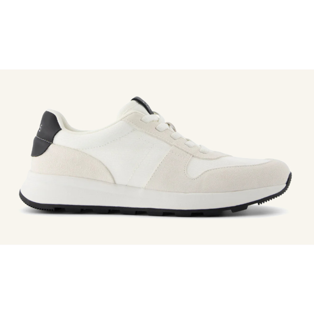 Toms Mens TRVL LITE Retro Runner Sneaker Size 12 White Suede Twill NIB - Picture 2 of 11